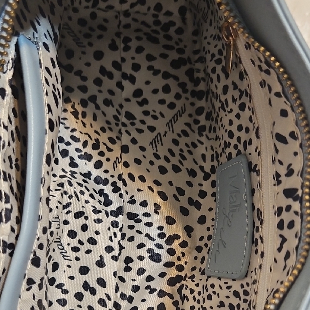 Mali + Lili Baby Blue Faux Leather Shoulder Bag with Bow Detail - Picture 6 of 9